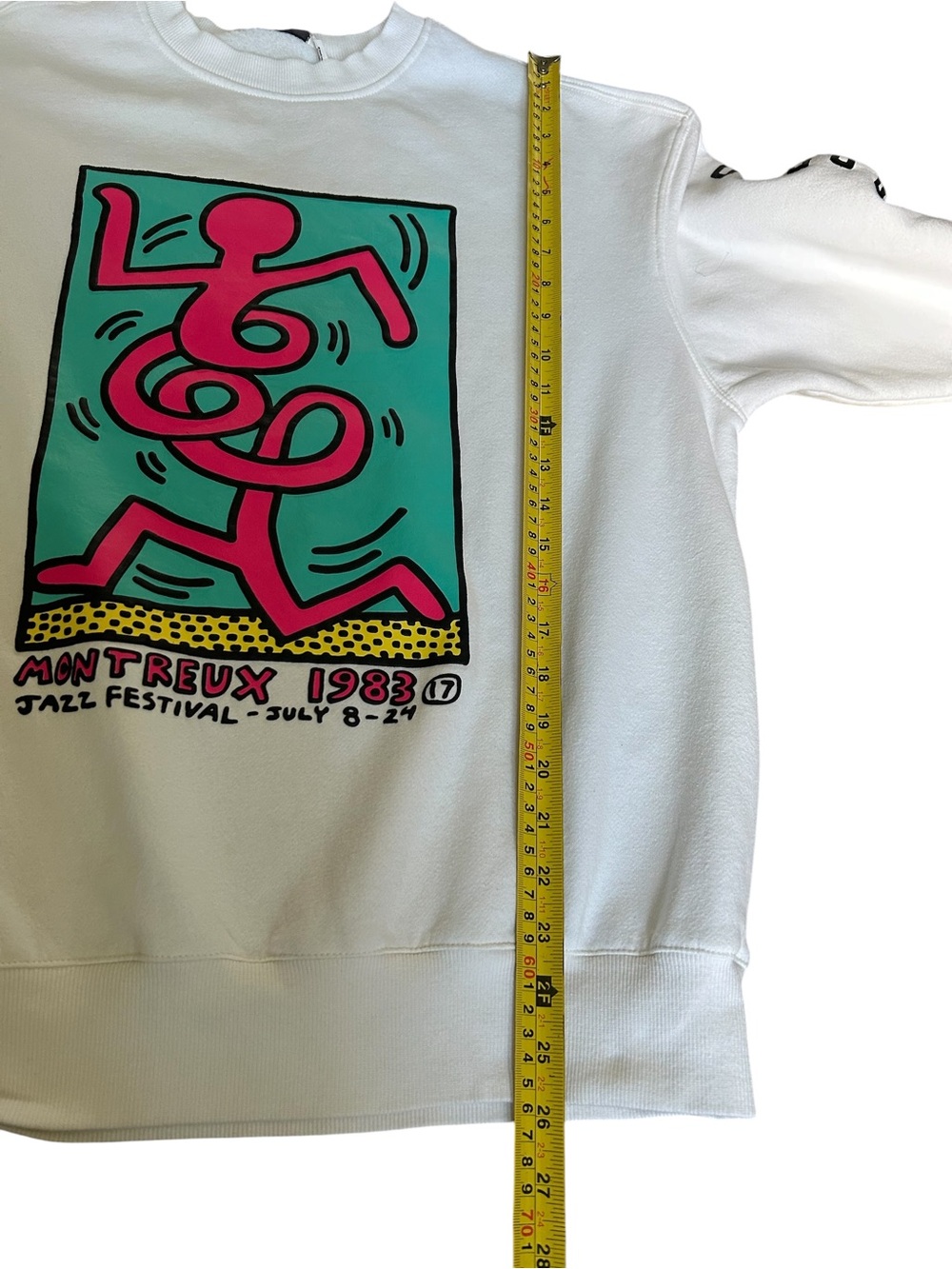 H&M Crewneck Sweatshirt with Pink & Teal Graphic "Montreux Jazz Festival 1983" M - Picture 10 of 14